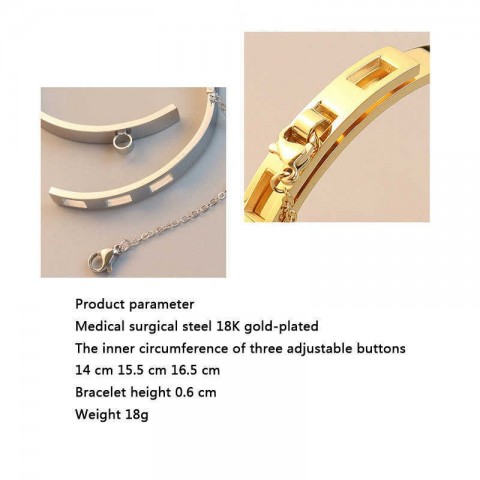 Handcuff Style Titanium Steel Adjustable Bracelet for Women - 2021 New Arrival Q0720