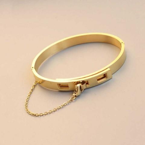Handcuff Style Titanium Steel Adjustable Bracelet for Women - 2021 New Arrival Q0720