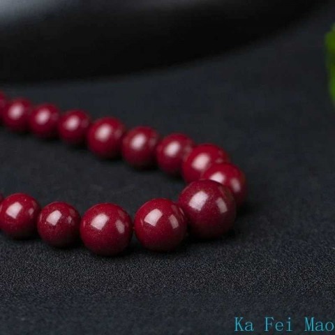 Natural Red Jade Beads Necklace with Cinnabar Tower Chain for Women