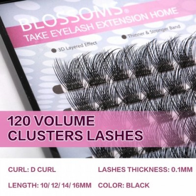 FinyDreamy 120 PCS DIY D Curl Cluster Lashes 3D Natural Bunch 16mm Mink Tufted Eyelash Fine Tip for Women
