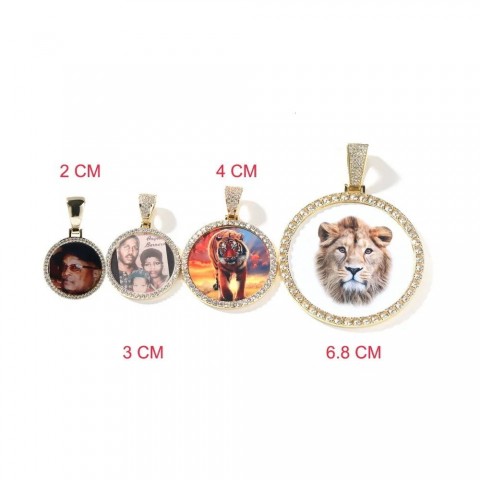 THE BLING KING Engraved Oversize PO Pendant Necklace for Unisex