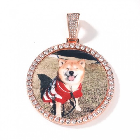 THE BLING KING Engraved Oversize PO Pendant Necklace for Unisex