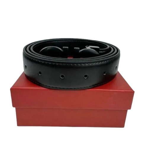 Luxury Double-Sided Smooth Brown Belt for Unisex with Alloy Metal Buckle
