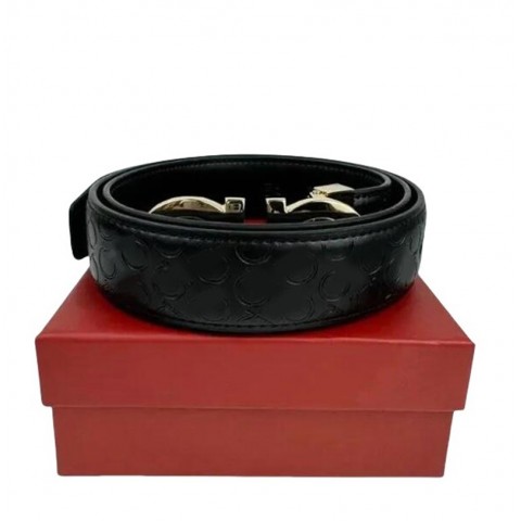 Luxury Double-Sided Smooth Brown Belt for Unisex with Alloy Metal Buckle