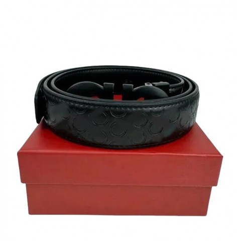 Luxury Double-Sided Smooth Brown Belt for Unisex with Alloy Metal Buckle