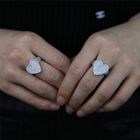Luxury 2022 Bohemian Sterling Silver Wedding Rings with Blue CZ Diamonds for Women