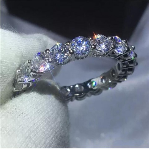 Luxury 2022 Bohemian Sterling Silver Wedding Rings with Blue CZ Diamonds for Women