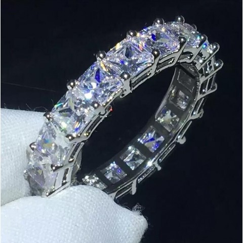 Luxury 2022 Bohemian Sterling Silver Wedding Rings with Blue CZ Diamonds for Women