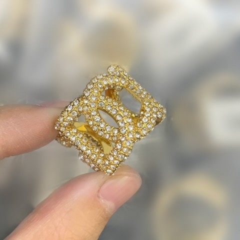 Brand 18K Gold Plated Diamond Cluster Heart Rings for Women