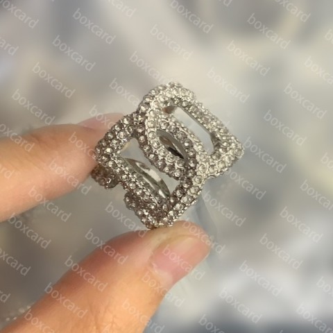 Brand 18K Gold Plated Diamond Cluster Heart Rings for Women