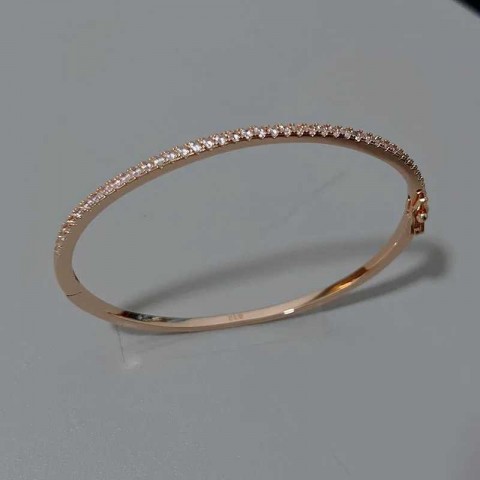 Bangle Jewelry for Women in Pure 925 Sterling Silver with Zircons