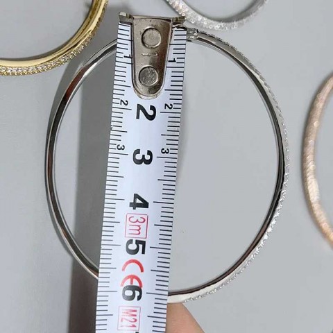 Bangle Jewelry for Women in Pure 925 Sterling Silver with Zircons