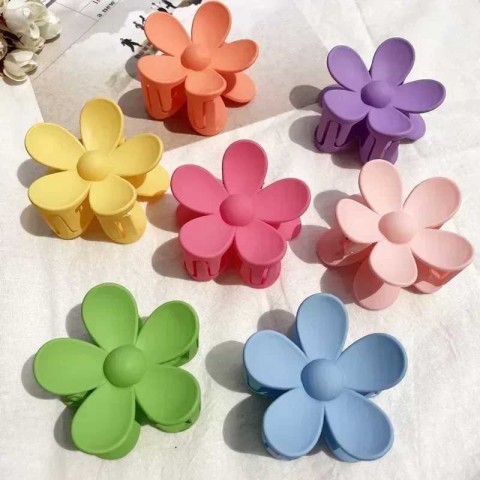 Large Floral Matte Hair Clips for Girls - Fashionable Barrettes X241030