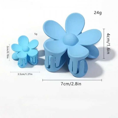 Large Floral Matte Hair Clips for Girls - Fashionable Barrettes X241030