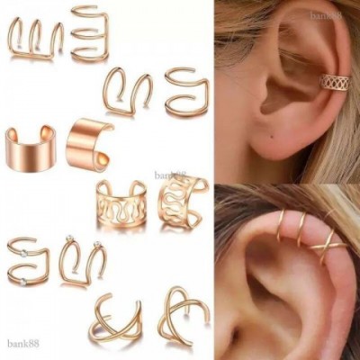 OOCYSPOO Clip-on & Screw Back Earrings for Unisex - Pink Cubic Zirconia