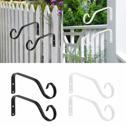 Metal Plant Hangers and Brackets for Indoor Flower Baskets and Outdoor Balconies