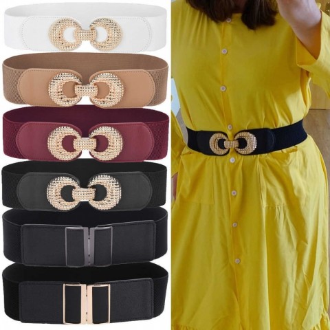 Wide Elastic Waist Belt for Plus Size Women - Fashion Solid Style J230502