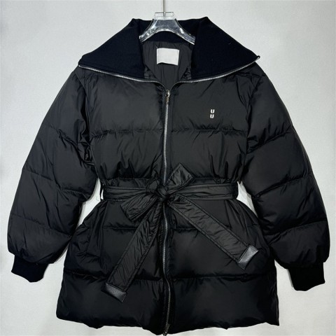 Women's Stylish Down Jacket with Belt for Winter Warmth