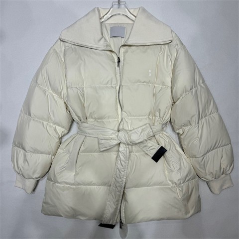Women's Stylish Down Jacket with Belt for Winter Warmth