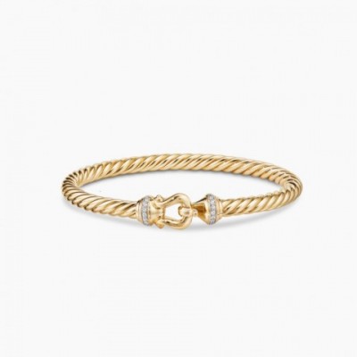 Davidly 7mm Gold-Tipped Inlaid Stone Charm Bracelet - DYSZ 11