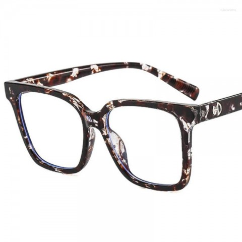 Fashionable Women's Anti-Blue Light Oversized Square Sunglasses with Clear Lenses