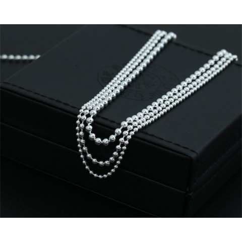 Plated Silver Popcorn Chain Necklace for Women 16-30 Inches