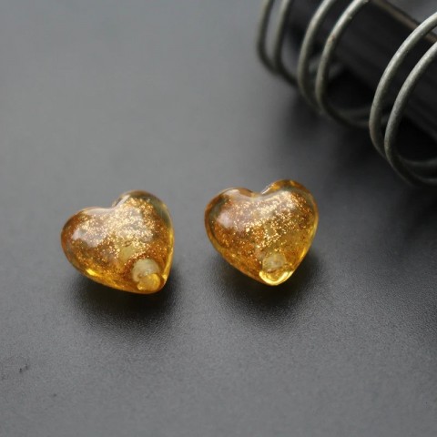 Handmade Shiny Powder Heart Lamp Beads 10Pcs 12mm 16mm 20mm Multi-Color for Gothic Jewelry