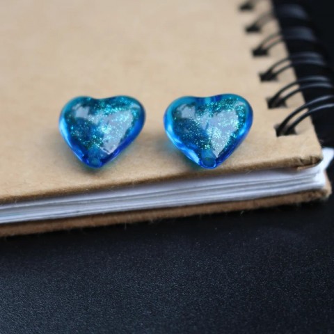 Handmade Shiny Powder Heart Lamp Beads 10Pcs 12mm 16mm 20mm Multi-Color for Gothic Jewelry