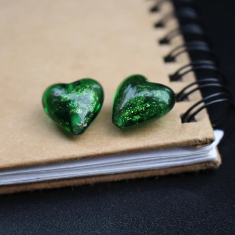Handmade Shiny Powder Heart Lamp Beads 10Pcs 12mm 16mm 20mm Multi-Color for Gothic Jewelry