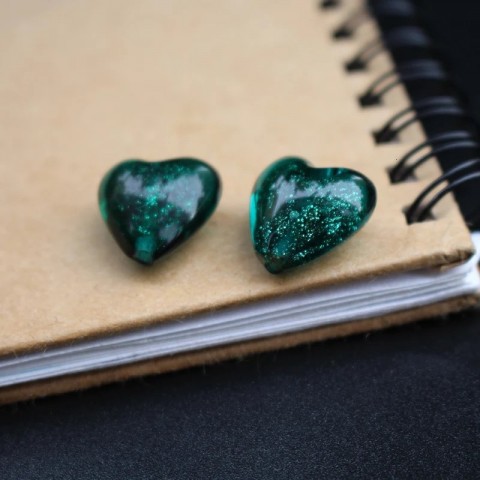 Handmade Shiny Powder Heart Lamp Beads 10Pcs 12mm 16mm 20mm Multi-Color for Gothic Jewelry