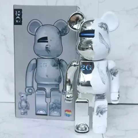 Novelty Bearbricks Collection 400% Cyberpunk Grizzly Statue Model L2403