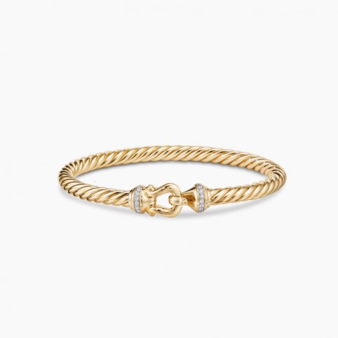 Davidly 7mm Gold-Tipped Inlaid Stone Charm Bracelet - DYSZ 11
