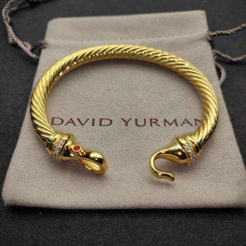 Davidly 7mm Gold-Tipped Inlaid Stone Charm Bracelet - DYSZ 11