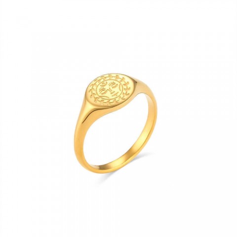 MengJIA Women's 18K Plated Star Moon Band Ring