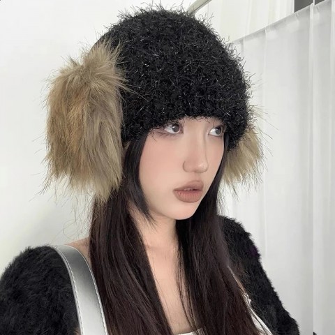 Y2K Plush Ear Muffs for Women - Warm & Cute Fur Earmuffs
