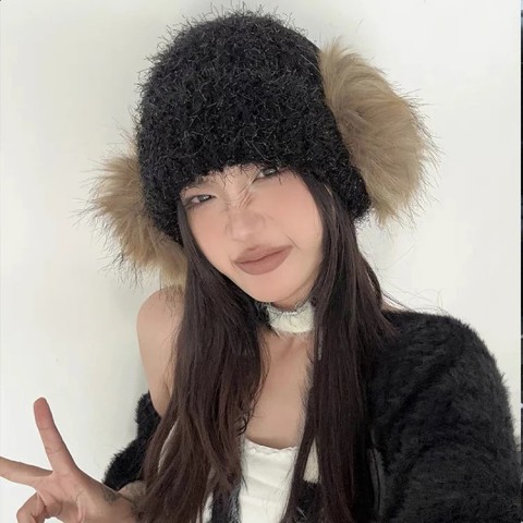 Y2K Plush Ear Muffs for Women - Warm & Cute Fur Earmuffs