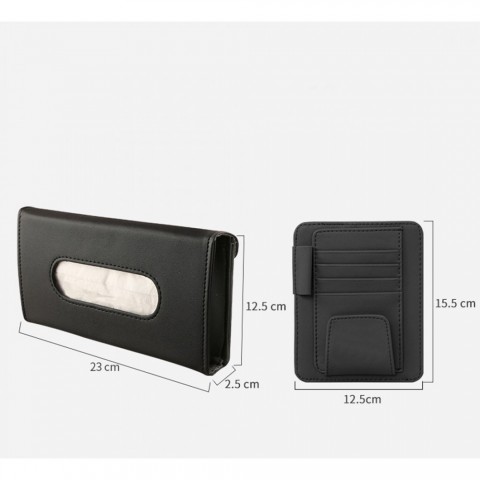 supzcws Car Sun Visor Organizer Set with PU Leather Tissue Box & Card Holder
