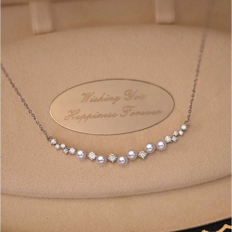 Elegant 925 Sterling Silver Pearl Zircon O-Chain Pendant Necklace for Women, Wholesale Fine Jewelry